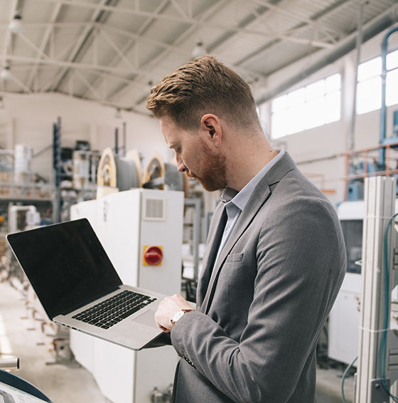 process safety Manager checks machines at the factory. Inspector checks a facto